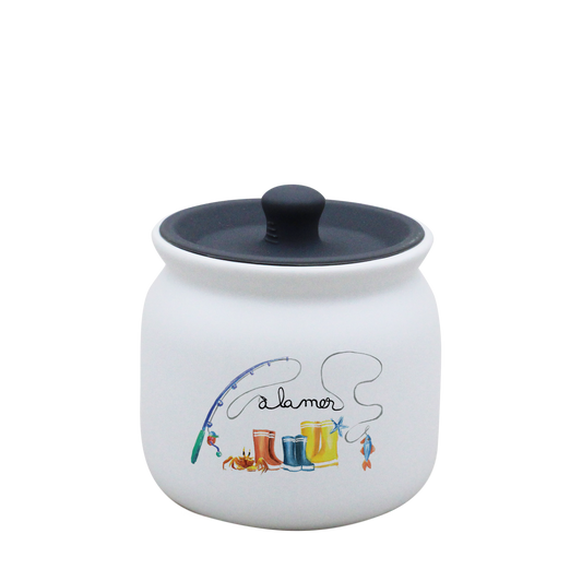 POT BLANC PM COUV. SILICONE GRIS-BOTTE A LA MER