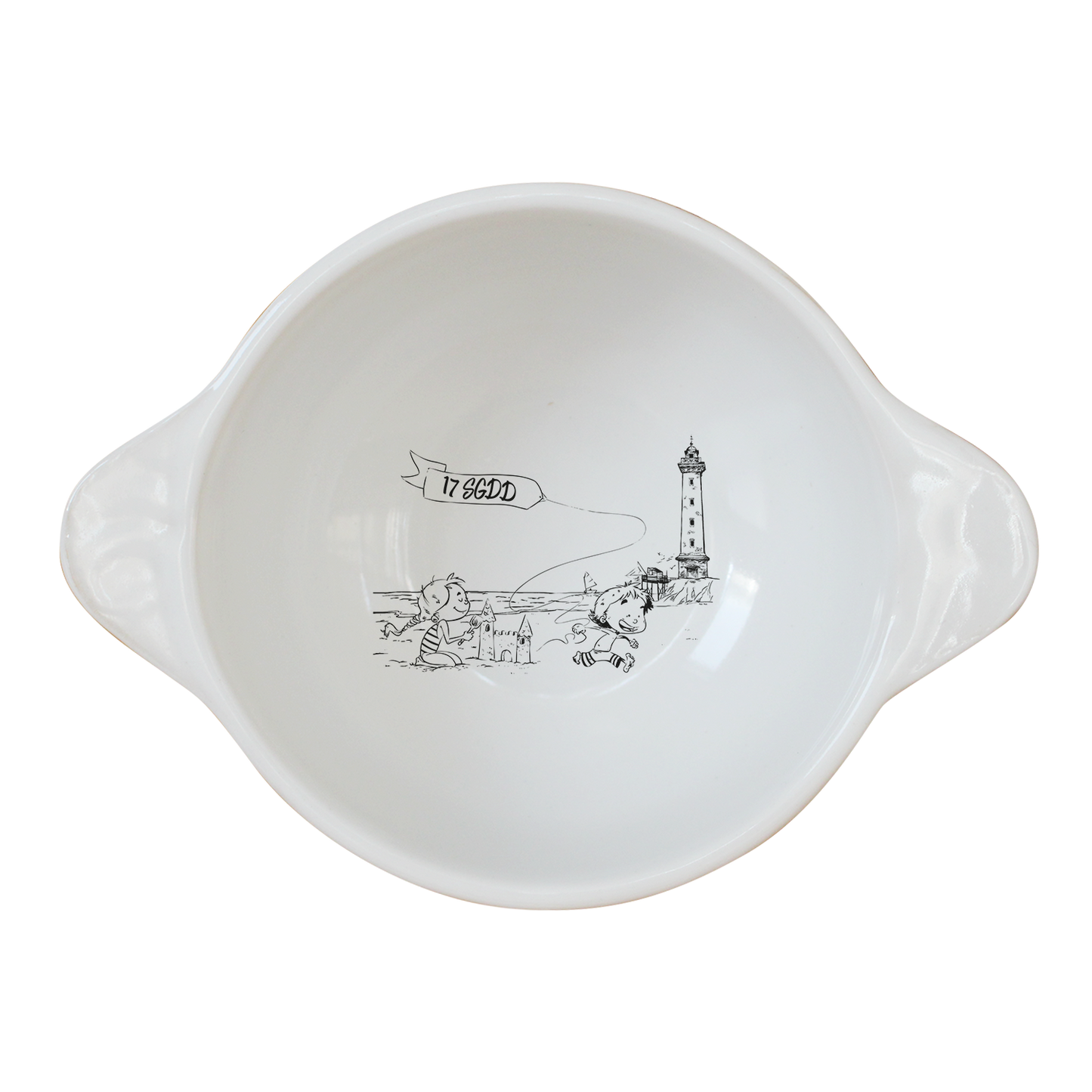 BOL A OREILLES BLANC - DESSIN HORIZONTAL ST GEORGES DE DIDONNE SPE BO&BON