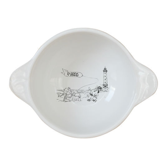 BOL A OREILLES BLANC - DESSIN HORIZONTAL ST GEORGES DE DIDONNE SPE BO&BON