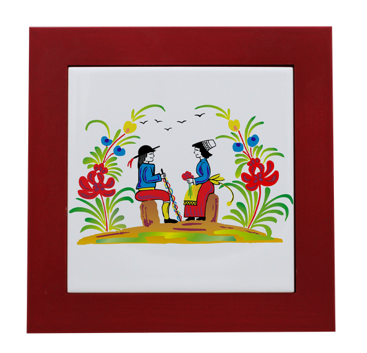 ENTOURAGE BOIS ROUGE-CARREAU FAIENCE 15x15 NU-RETRO