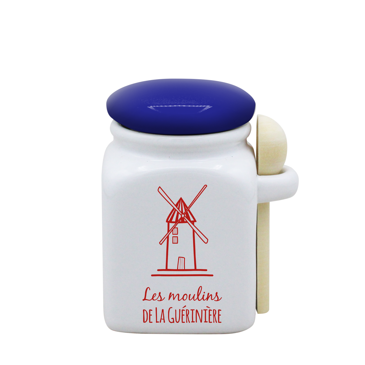 POT BLANC PM COUV. BLEU+CUIL. BOIS - SPE PETITES CAGNIOTTES MOULINS GUERINIERE
