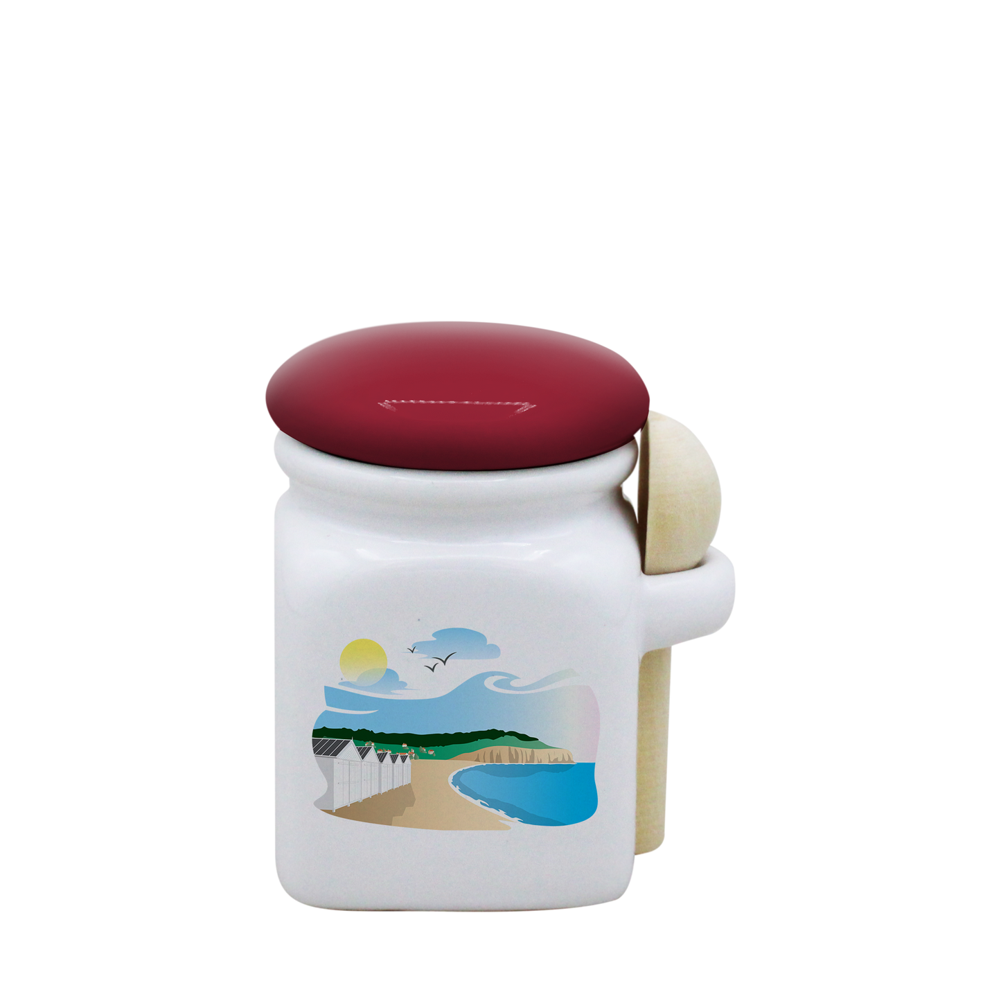 POT BLANC MINI COUV. ROUGE+CUIL. BOIS -SPEQUIB