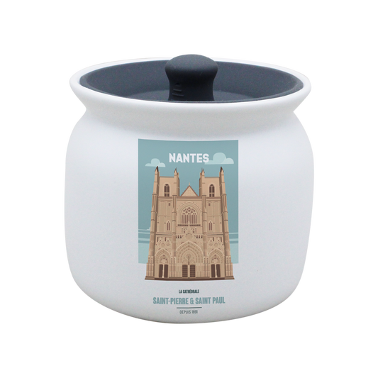 POT BLANC GM COUV. SILICONE GRIS -NTECATHE