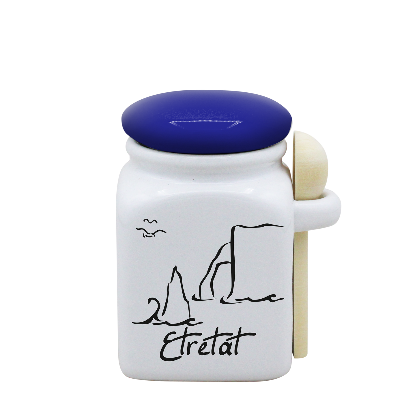 POT BLANC PM COUV. BLEU+CUIL. BOIS-ETRETF
