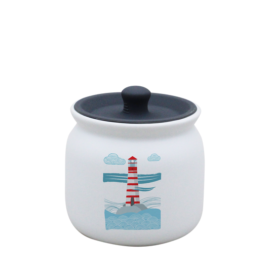 POT BLANC PM COUV. SILICONE GRIS-MARINPH