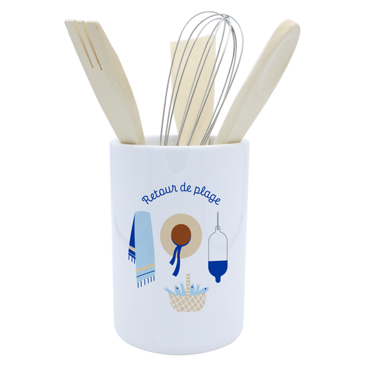 POT A USTENSILES BLANC-RETOUR DE PLAGE LA PETITE EMI