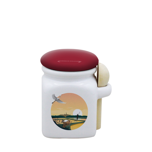 POT BLANC MINI COUV. ROUGE+CUIL. BOIS -MARHERON