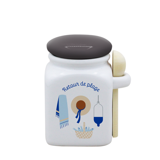 POT BLANC PM COUV. GRIS+CUIL. BOIS-RETOUR DE PLAGE LA PETITE EMI