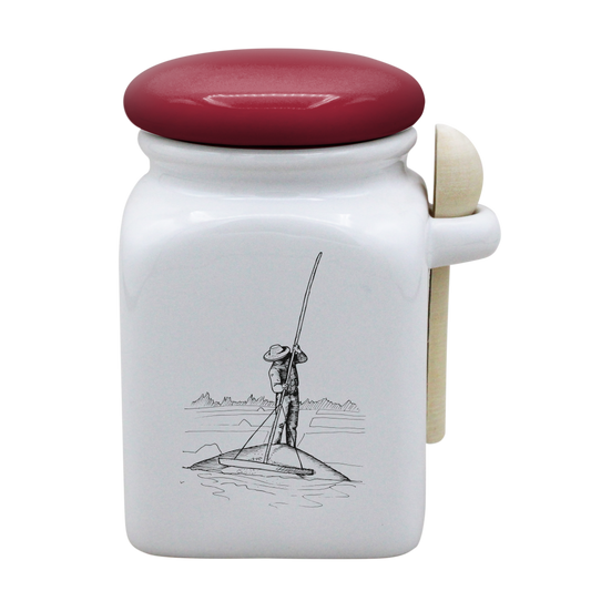 POT BLANC MM COUV. ROUGE+CUIL. BOIS-PALUA