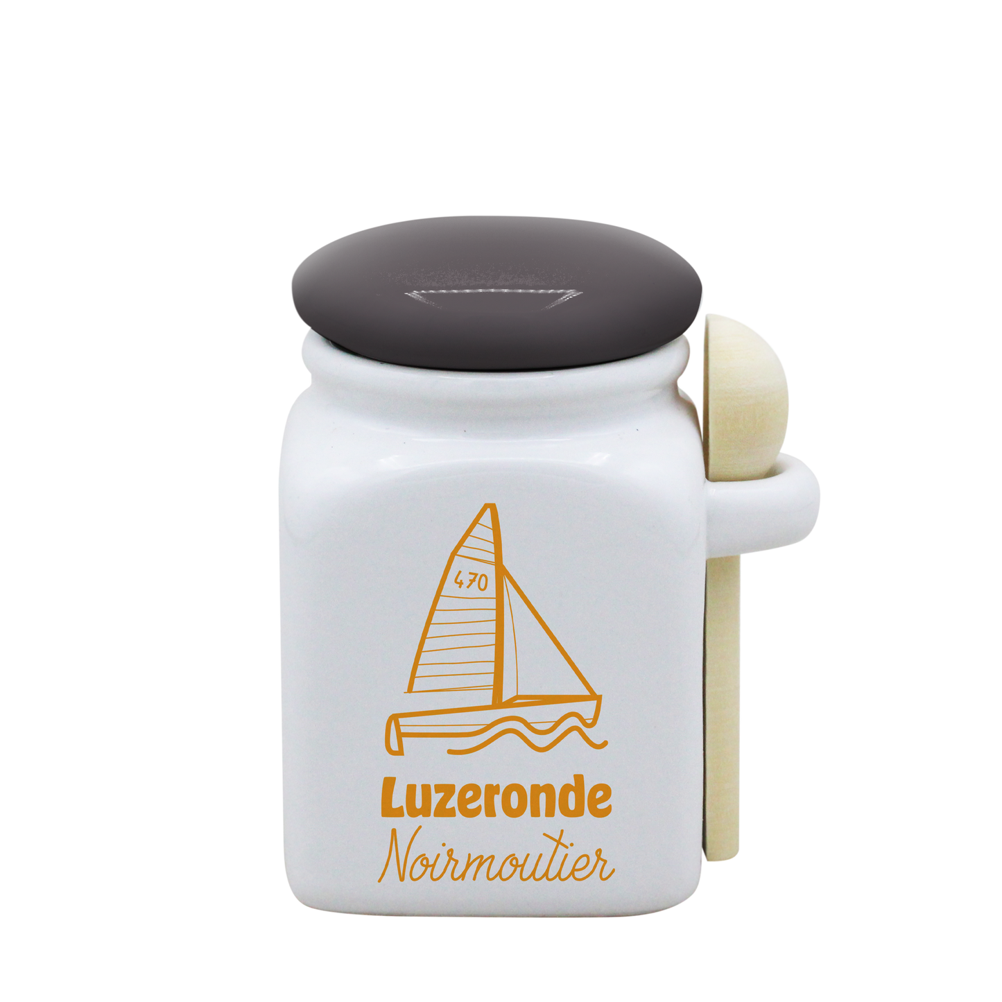 POT BLANC PM COUV. GRIS+CUIL. BOIS - SPE PETITES CAGNIOTTES VOILIER LUZERON