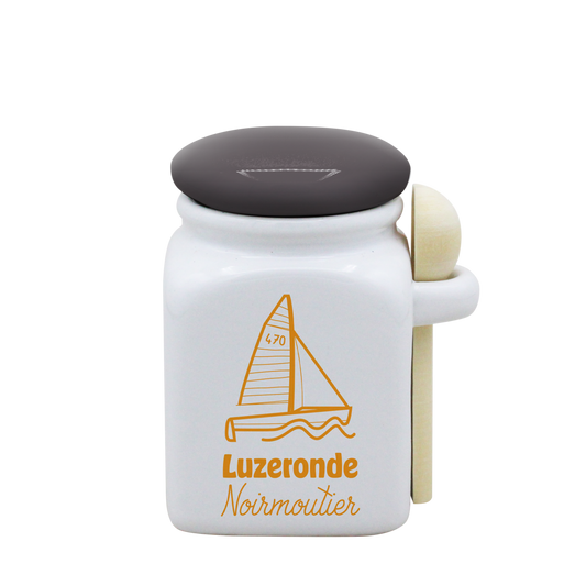 POT BLANC PM COUV. GRIS+CUIL. BOIS - SPE PETITES CAGNIOTTES VOILIER LUZERON