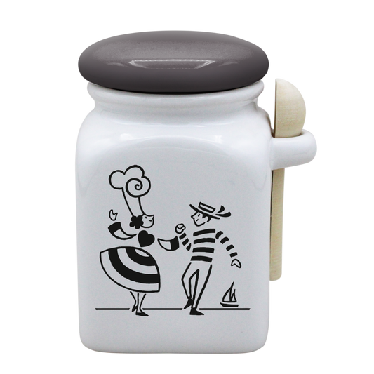 POT BLANC MM COUV. GRIS +CUIL. BOIS-LDANS