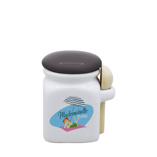POT BLANC MINI COUV. GRIS+CUIL. BOIS-MAPLAV
