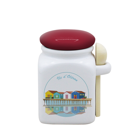 POT BLANC PM COUV. ROUGE+CUIL. BOIS-CABOLERO