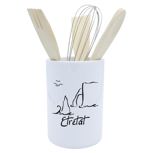 POT A USTENSILES BLANC-ETRETF