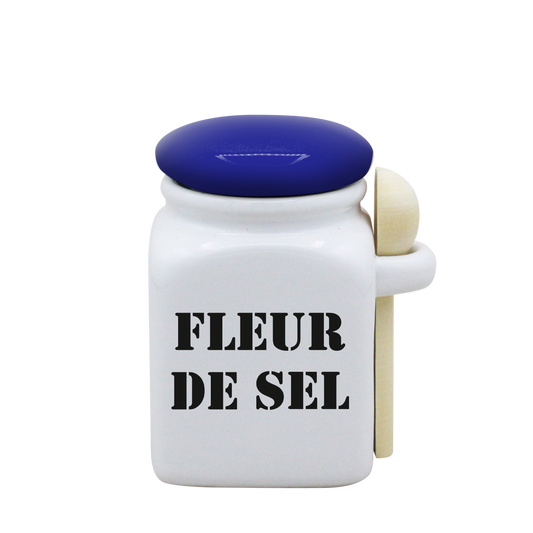 POT BLANC PM COUV. BLEU+CUIL. BOIS-FLSEL