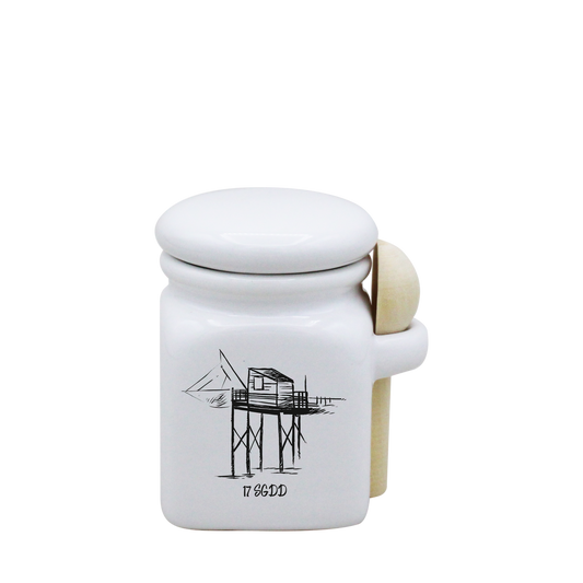 POT BLANC MINI COUV. BLANC+CUIL. BOIS - CARRELET NOIR SPE BO ET BON