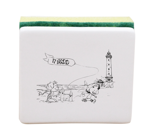 PORTE EPONGE BLANC - DESSIN HORIZONTAL ST GEORGES DE DIDONNE SPE BO&BON