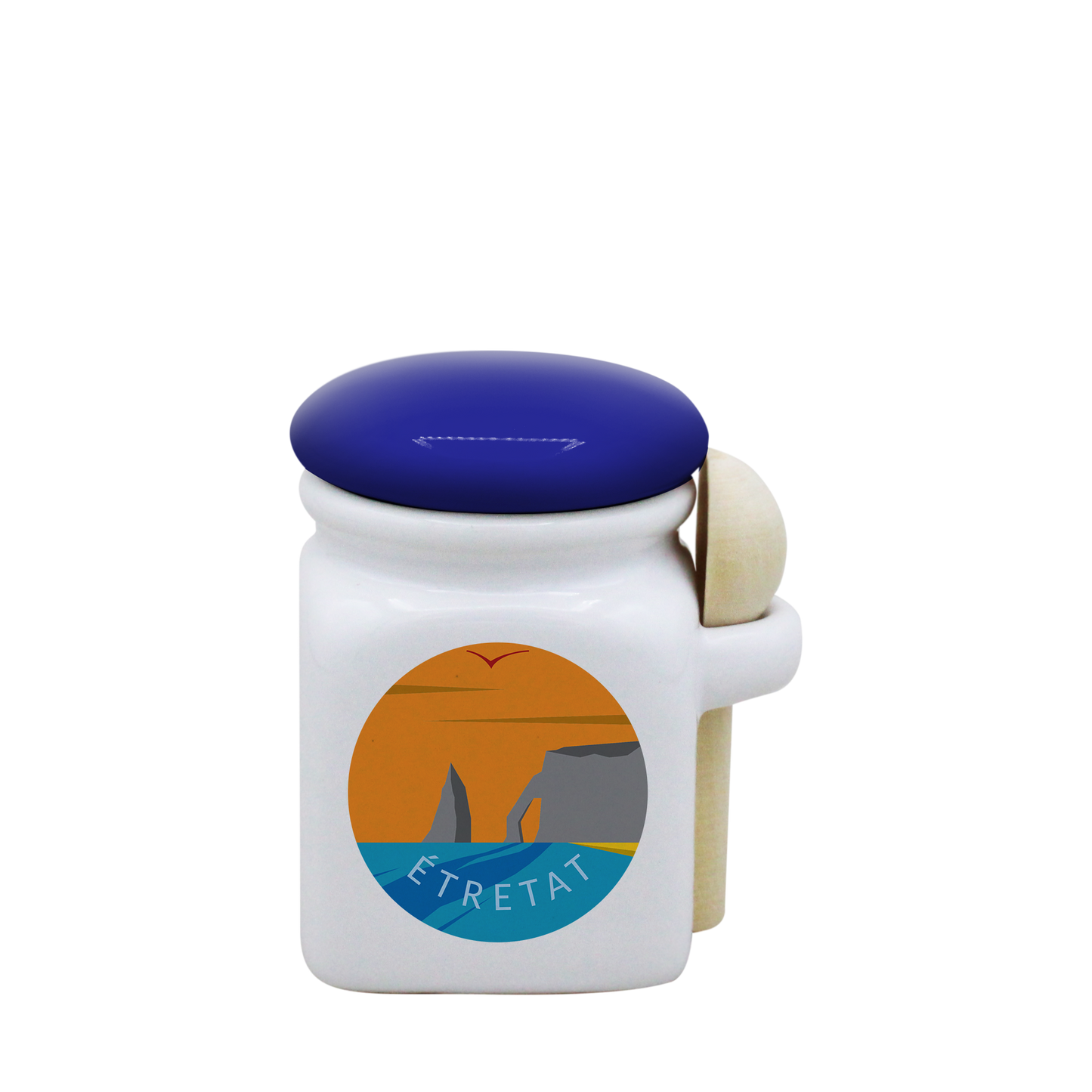 POT BLANC MINI COUV. BLEU+CUIL. BOIS-SPECALVA