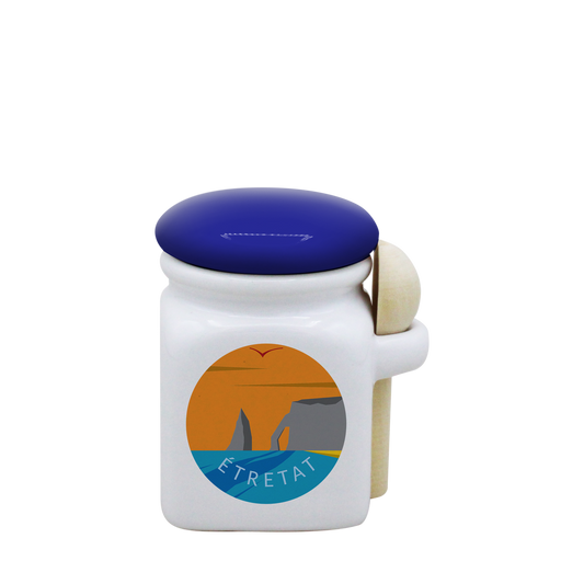 POT BLANC MINI COUV. BLEU+CUIL. BOIS-SPECALVA