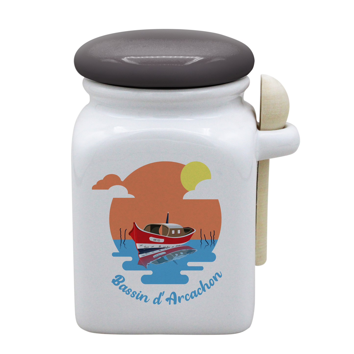 POT BLANC MM COUV. GRIS +CUIL. BOIS-BASSINPI