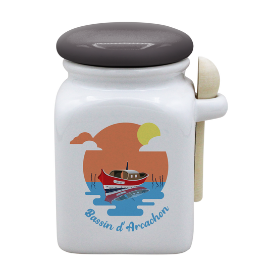 POT BLANC MM COUV. GRIS +CUIL. BOIS-BASSINPI