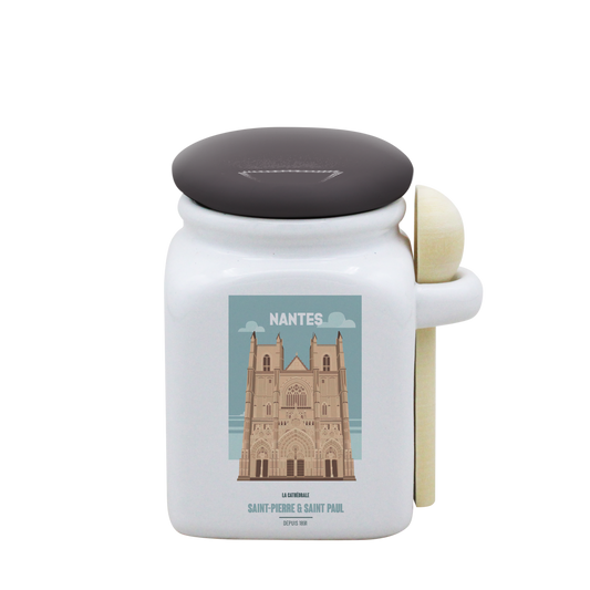 POT BLANC PM COUV. GRIS+CUIL. BOIS-NTECATHE
