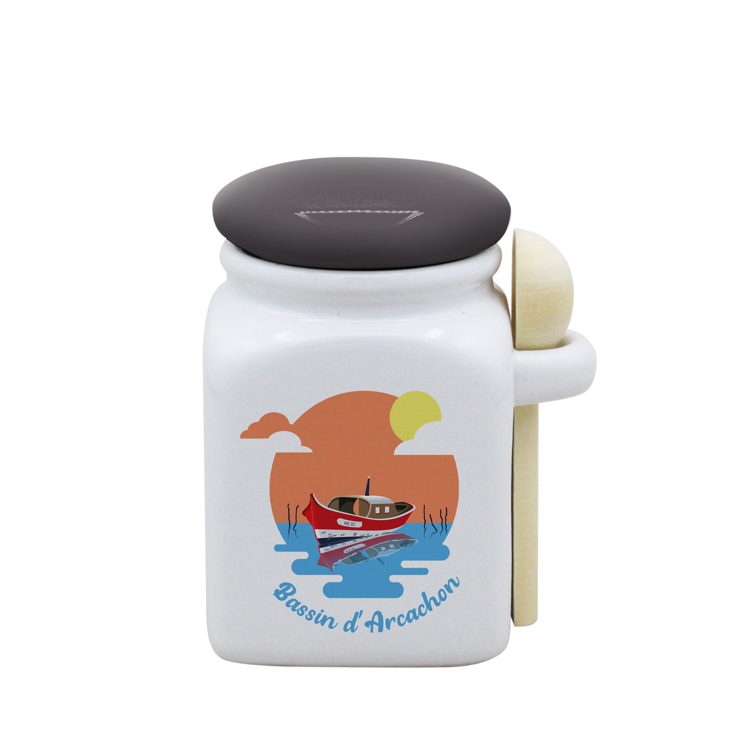 POT BLANC PM COUV. GRIS+CUIL. BOIS-BASSINPI