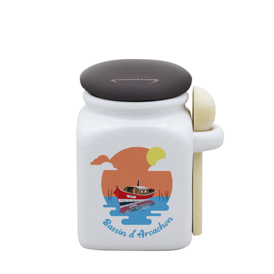 POT BLANC PM COUV. GRIS+CUIL. BOIS-BASSINPI