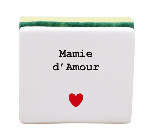 PORTE EPONGE BLANC - CŒUR MAMIE D'AMOUR