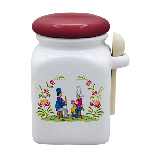 POT BLANC MM COUV. ROUGE+CUIL. BOIS-RENOR