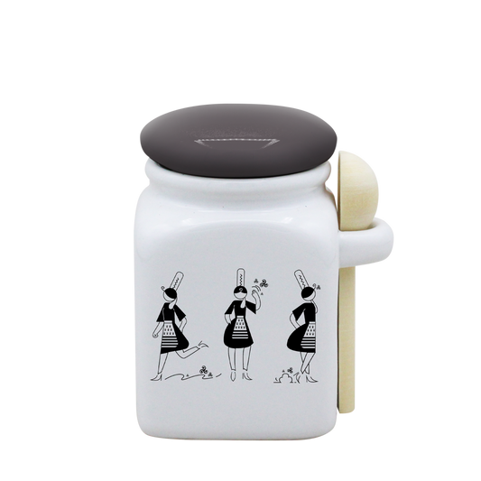 POT BLANC PM COUV. GRIS+CUIL. BOIS - ARMELLE BIGOUDENE 3 PICTOS