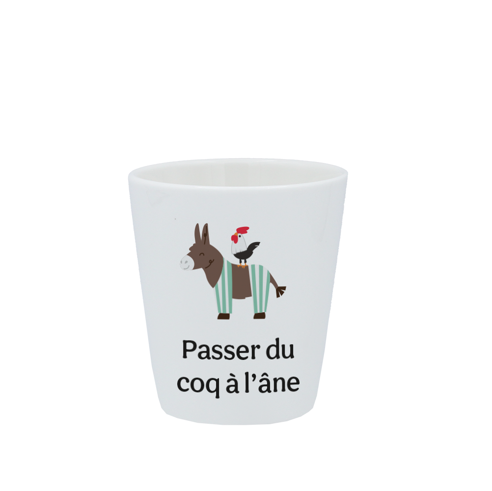 TASSE ESPRESSO BLANCHE S/ANSE - DU COQ A L'ANE