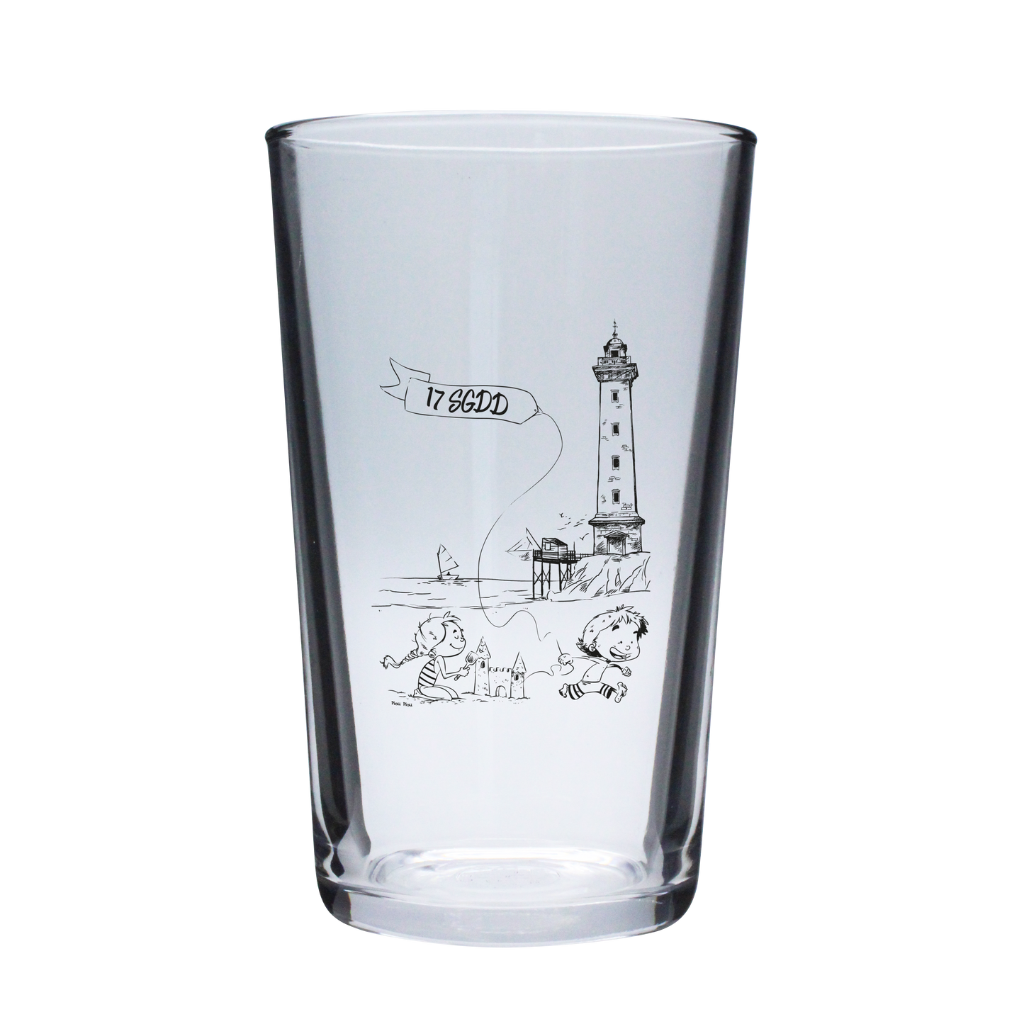 VERRE A BIERRE 50cl ARC - DESSIN VERTICAL ST GEORGES DE DIDONNE SPE BO&BON