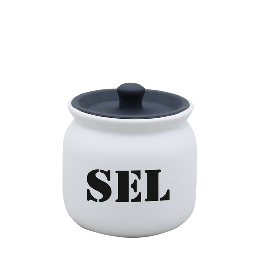 POT BLANC PM COUV. SILICONE GRIS-SELS