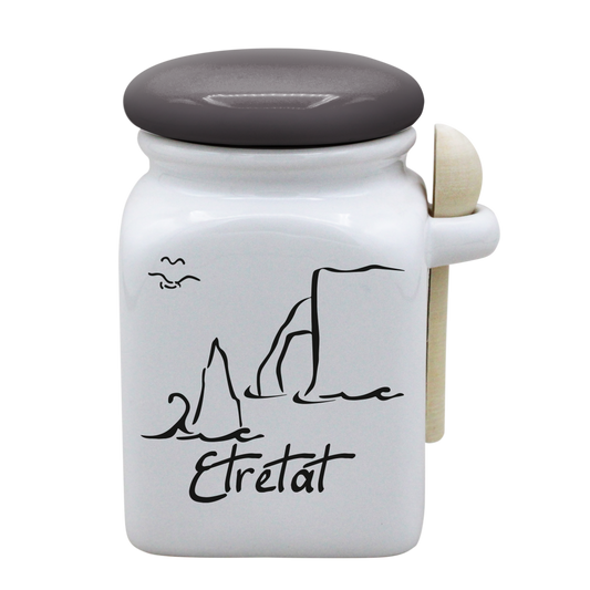 POT BLANC MM COUV. GRIS +CUIL. BOIS-ETRETF
