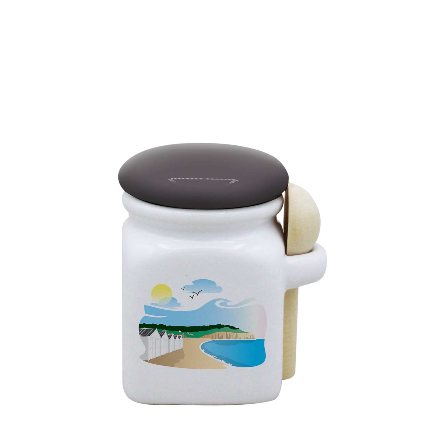 POT BLANC MINI COUV. GRIS+CUIL. BOIS-SPEQUIB