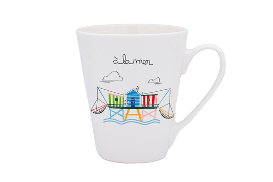 MUG CONIQUE BLANC - A LA MER CARRELET