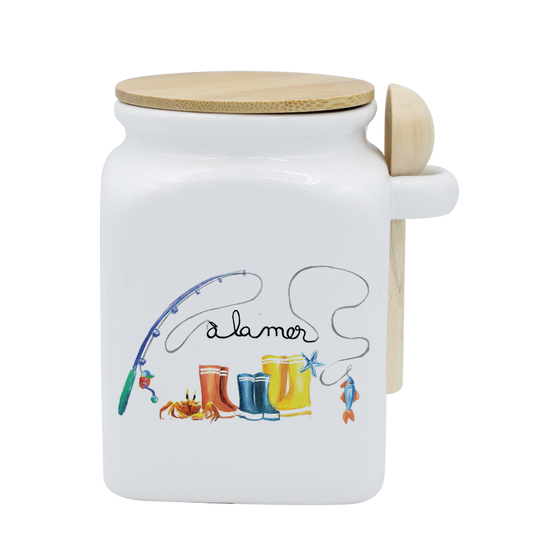 POT BLANC MM COUV. BAMBOO+CUIL. BOIS-BOTTE A LA MER