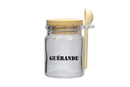 POT VERRE 100ML BOUCHON BOIS + CUIL. GUÉRANDE