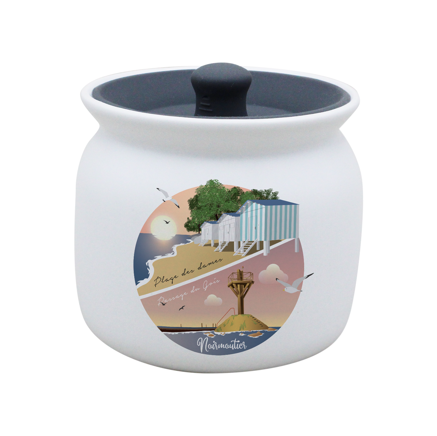 POT BLANC GM COUV. SILICONE GRIS -PLAPASS