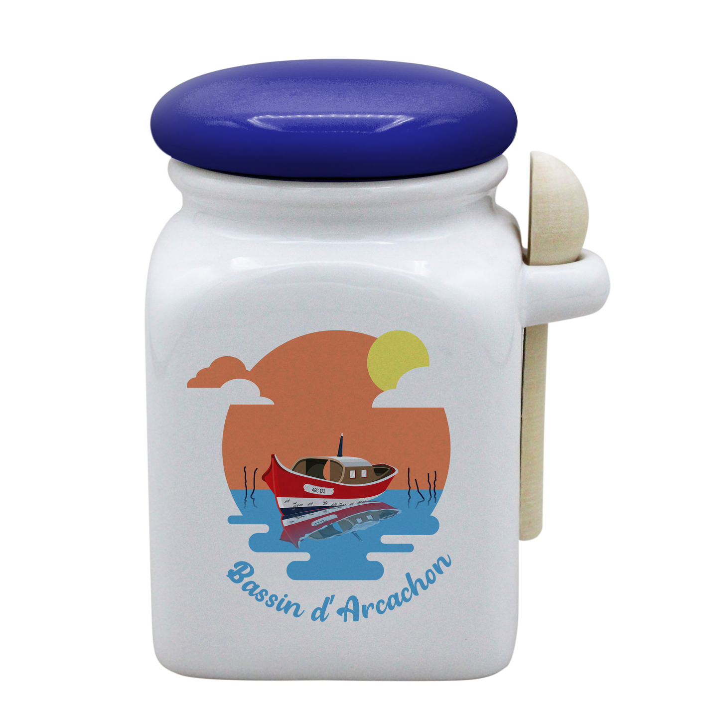 POT BLANC MM COUV. BLEU +CUIL. BOIS-BASSINPI