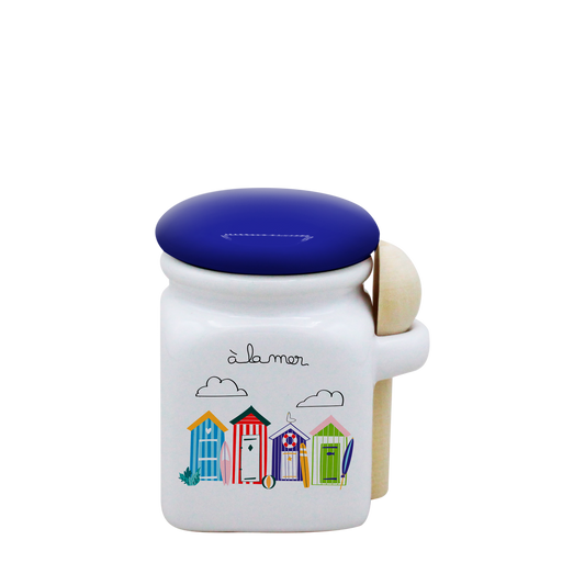 POT BLANC MINI COUV. BLEU+CUIL. BOIS-ALM3