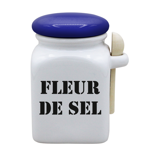 POT BLANC MM COUV. BLEU +CUIL. BOIS-FLSEL