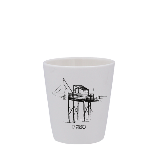 TASSE ESPRESSO BLANCHE S/ANSE - CARRELET NOIR SPE BO ET BON