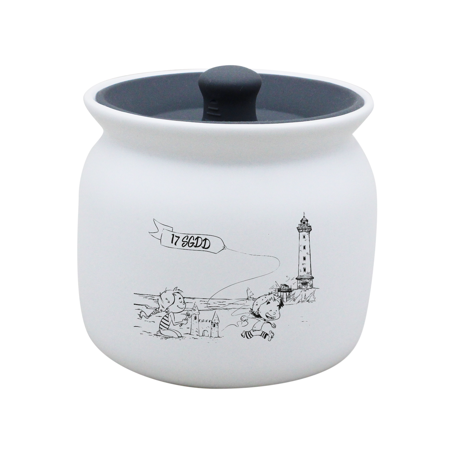 POT BLANC GM COUV. SILICONE GRIS - DECOR HORIZONTAL ST GEORGES DE DIDONNE SPE BO ET BON