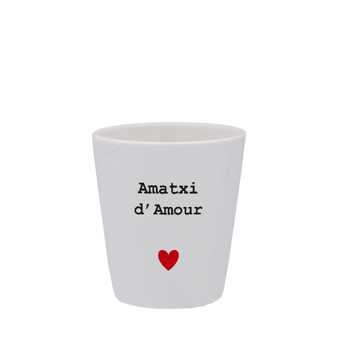 TASSE ESPRESSO BLANCHE S/ANSE - CŒUR AMATXI D'AMOUR