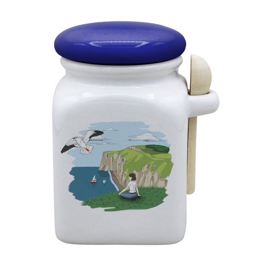 POT BLANC MM COUV. BLEU +CUIL. BOIS-FALEFIL