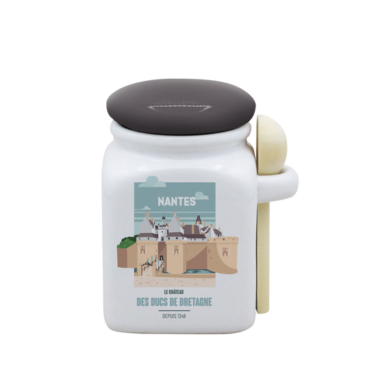 POT BLANC PM COUV. GRIS+CUIL. BOIS-NTECHATO