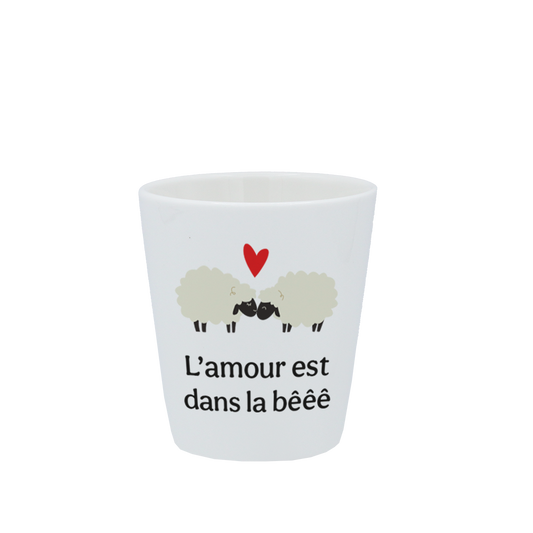TASSE ESPRESSO BLANCHE S/ANSE - AMOUR EST DANS LA BEEE